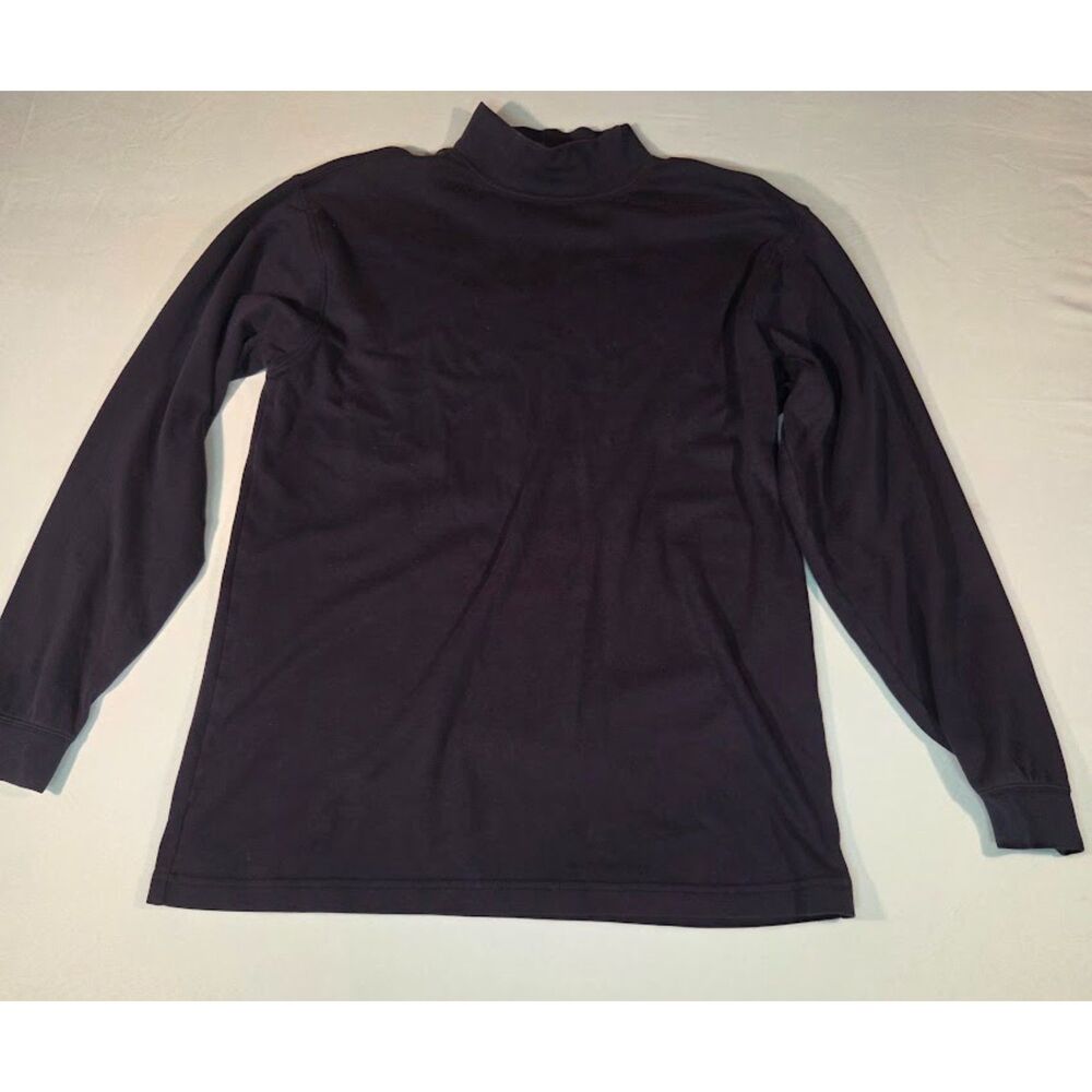 L.L.Bean Mock Neck Shirt Men’s Medium Tall Long Sleeve Navy